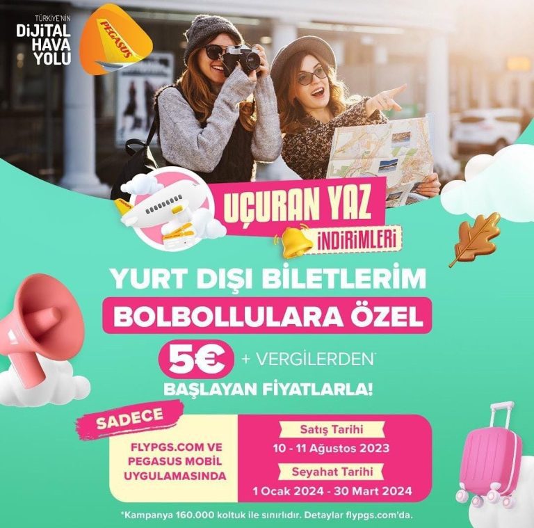 Pegasus 5 Euro Yurtdışı Uçak Bileti Kampanyası
