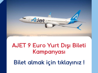 AJET 9 Euro Yurt Dışı Bileti Kampanyası
