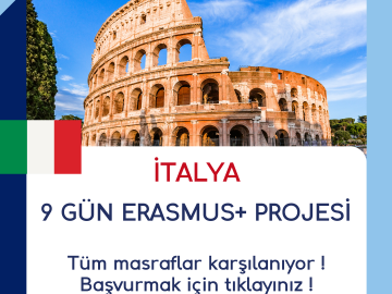 İtalya 9 Günlük Erasmus+ Projesi Fırsatı