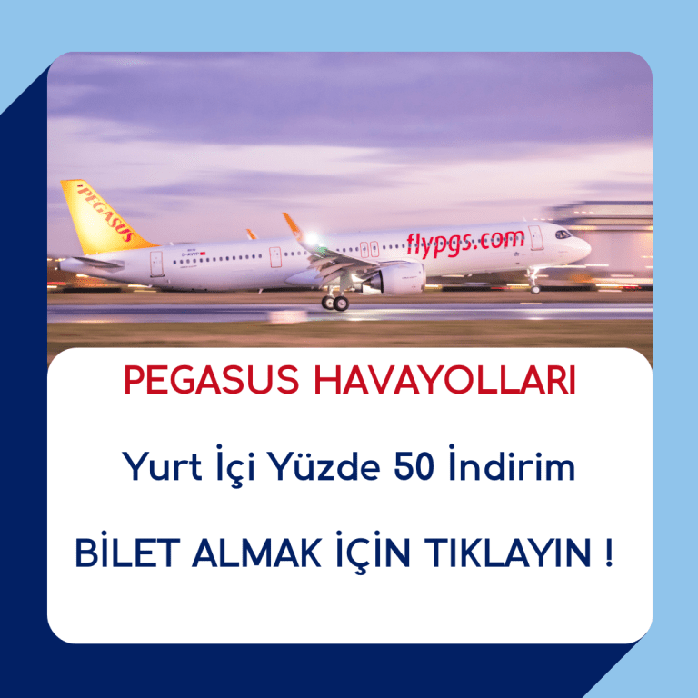 Pegasus Yurt İçi Yüzde 50 İndirim