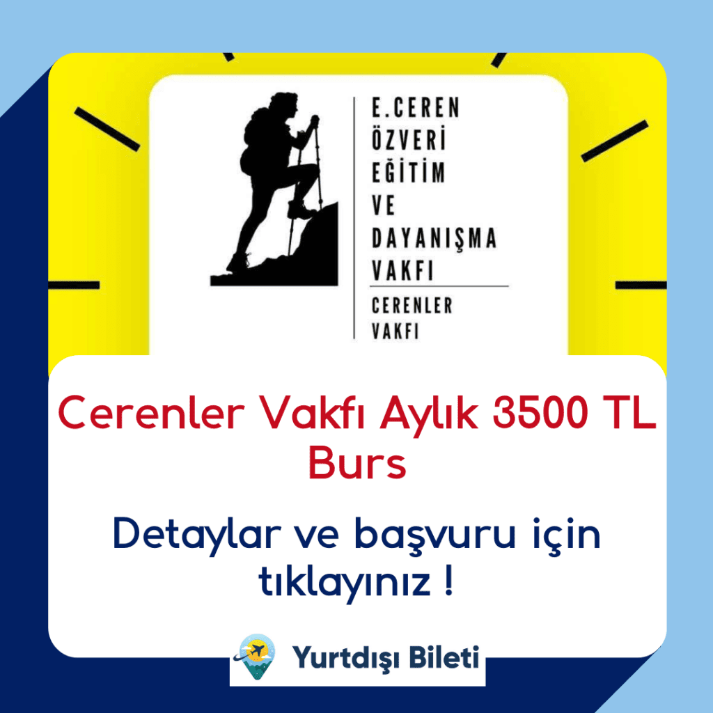 Cerenler Vakfı Aylık 3500 TL Burs