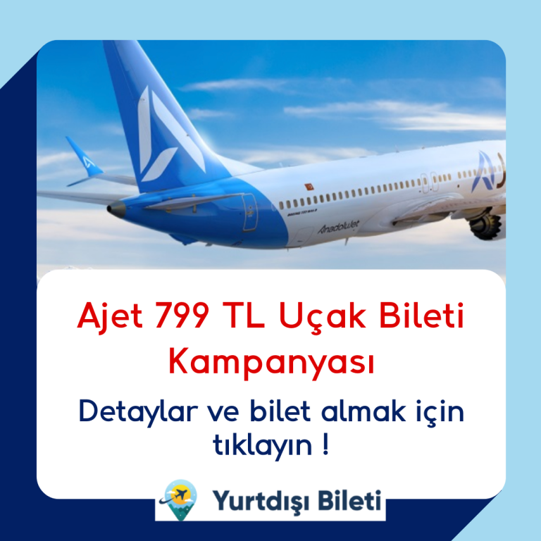 Ajet 799 TL Uçak Bileti Kampanyası