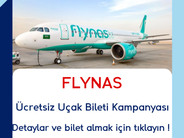Flynas Ücretsiz Uçak Bileti Çekilişi
