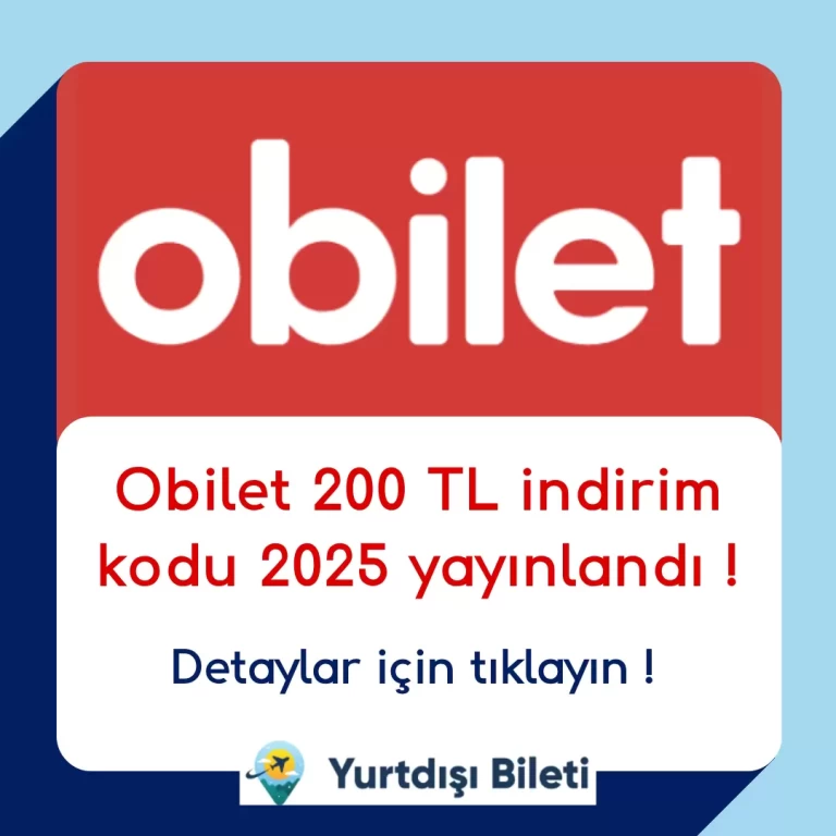 Obilet 200 TL indirim kodu 2025