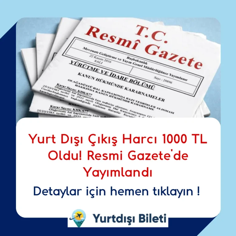Yurt Dışı Çıkış Harcı 1000 TL Oldu