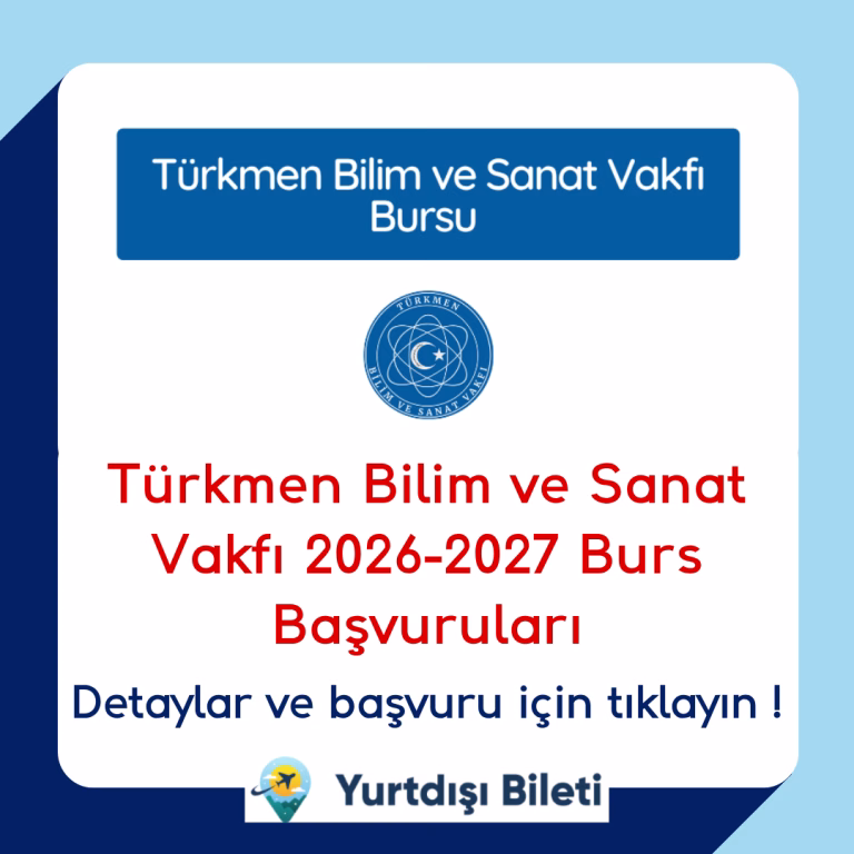 Türkmen Bilim ve Sanat Vakfı 2026-2027 Burs Başvuruları