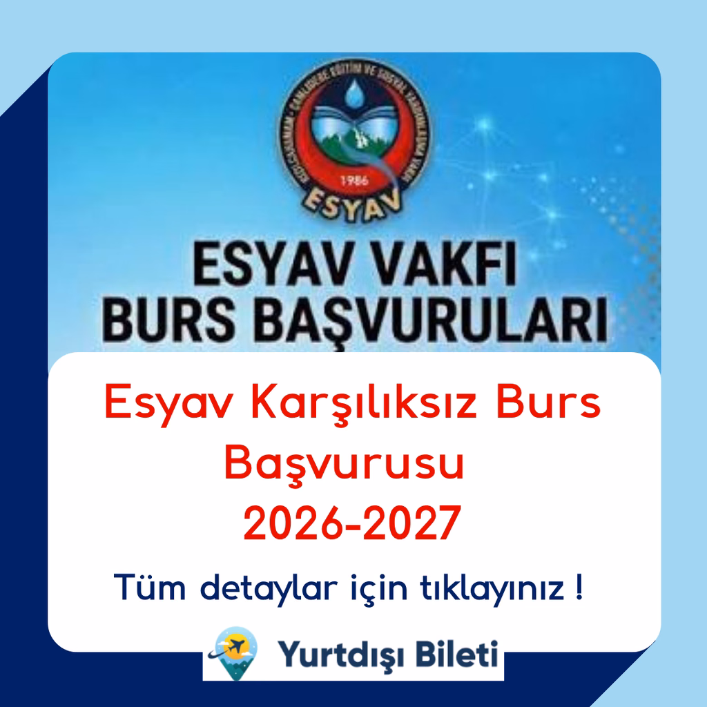 Esyav Karşılıksız Burs Başvurusu 2026-2027