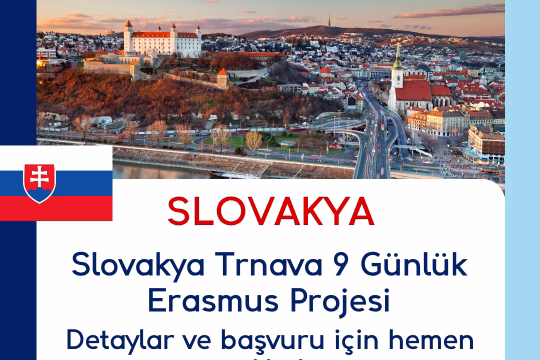 Slovakya Trnava 9 Günlük Erasmus Projesi